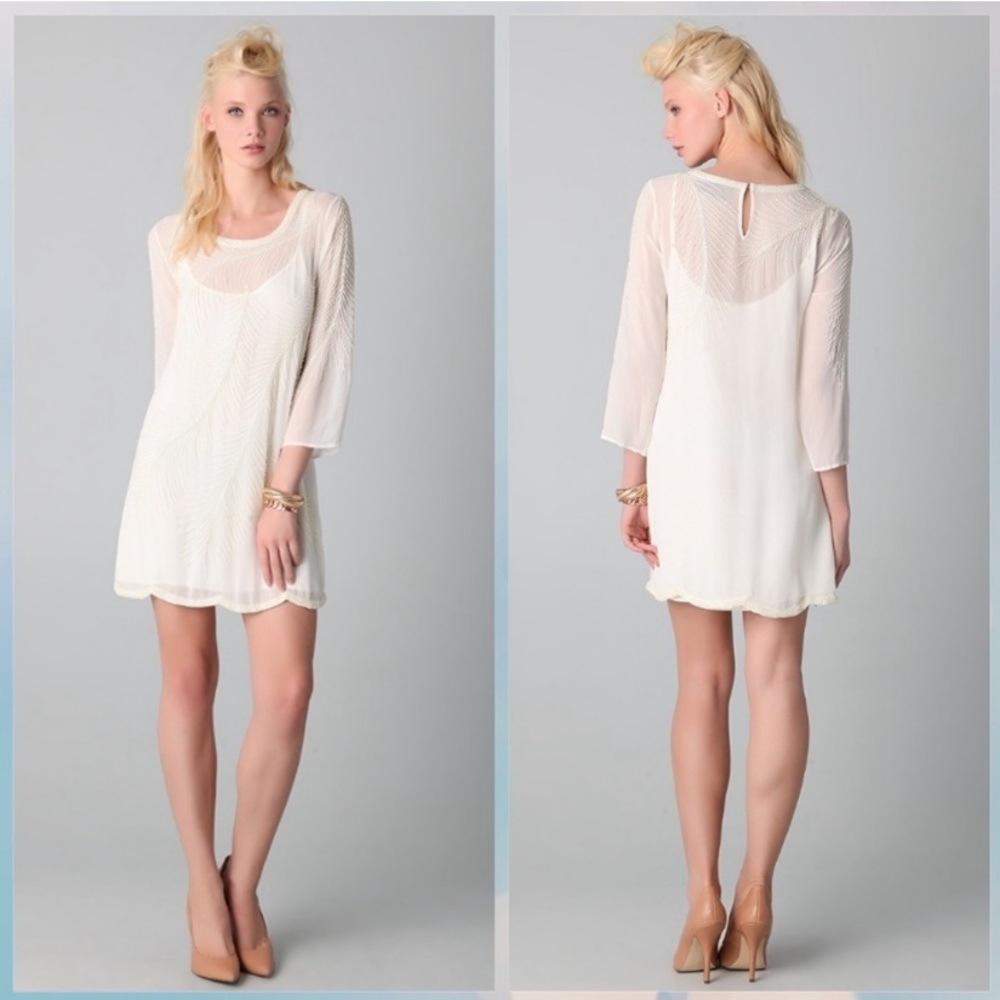 RORY BECA Haldi White - Ivory Beaded Dress - Size Small - NEW WITH TAGS NWT - Picture 2 of 8